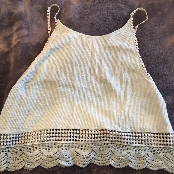 Ecoté Light Green Tank Top w/ Low Back - Picture 1 of 6